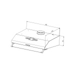 Proff 5501X - Onderbouw afzuigkap - 60 cm - grijs (RVS) - Afbeelding 2