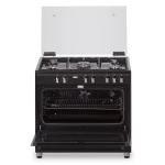 Fitelli FG9001ZW zwart gasfornuis 90cm met hetelucht - Afbeelding 3