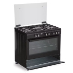 Fitelli FG9001ZW zwart gasfornuis 90cm met hetelucht - Afbeelding 4