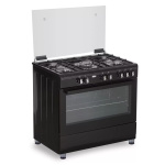 Fitelli FG9001ZW zwart gasfornuis 90cm met hetelucht - Afbeelding 2