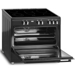 Nieuw!! Fitelli FK9001ZW keramisch Vrijstaand fornuis Zwart 90CM breed met heteluchtoven - Afbeelding 4