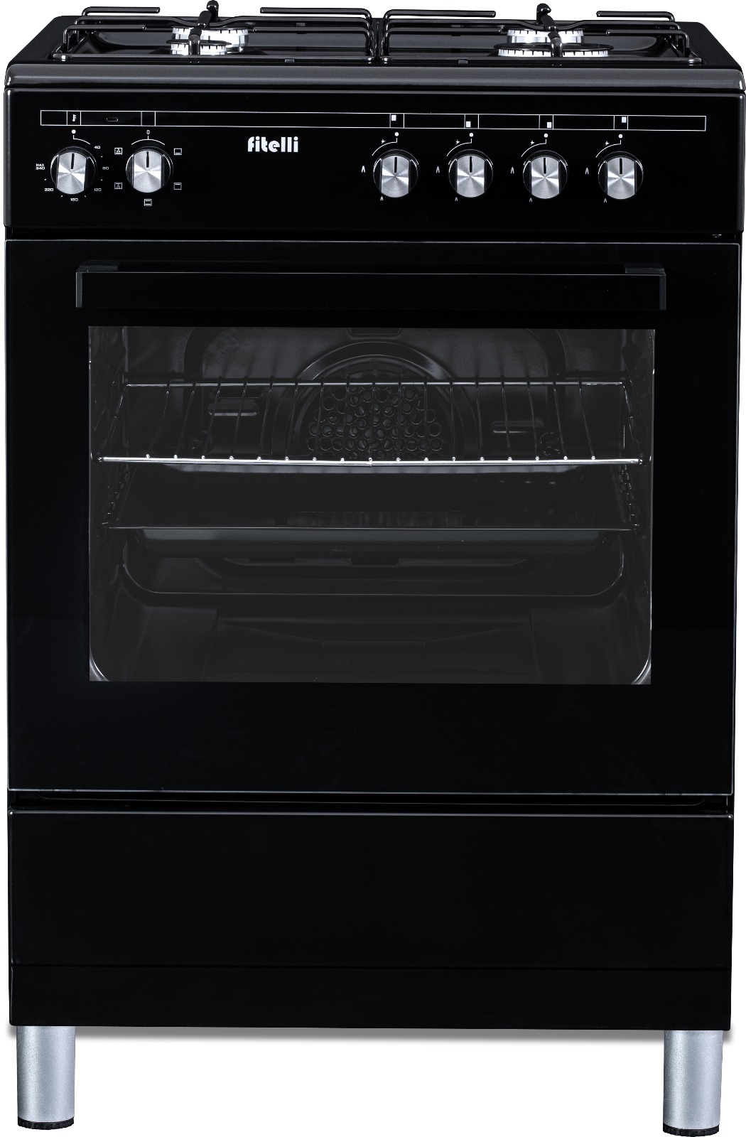 WhatsApp Image 2025-06-25 at 14.50.32 (3) Fitelli FG6001ZW Gasfornuis 60CM zwart - Afbeelding 1