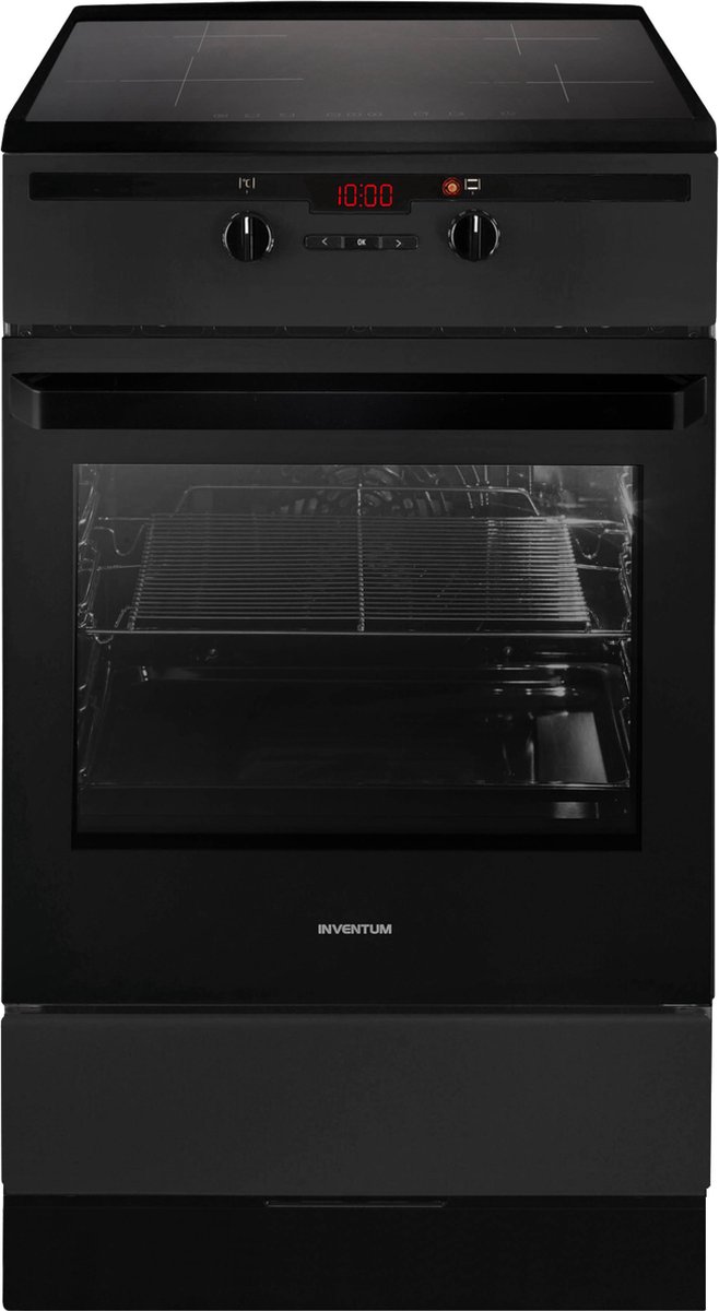 658×1200 Inventum VFI5042ZWA - Vrijstaand inductie fornuis - Elektrische oven - 4 kookzones - 50 cm - 65 liter - Zwart - Afbeelding 1