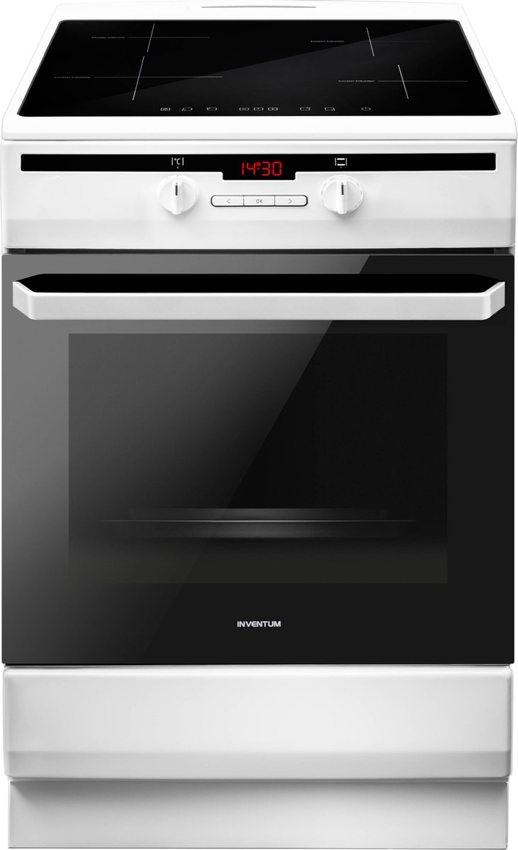 731×1200 Inventum VFI6042WIT - Vrijstaand inductie fornuis - Elektrische oven - 4 kookzones 60cm- 65 liter - wit - Afbeelding 1