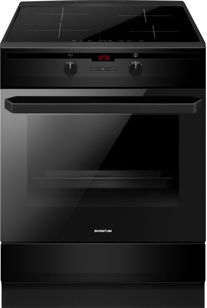 805×1200 Inventum VFI6042ZWA - Vrijstaand inductie fornuis - Elektrische oven - 4 kookzones 60cm- 65 liter - zwart - Afbeelding 1