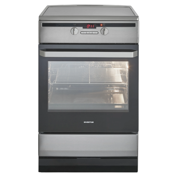 vfi6042rvs-1 Inventum VFI6042RVS - Vrijstaand inductie fornuis - Elektrische oven - 4 kookzones - 60 cm - 65 liter - RVS/Zwart - Afbeelding 1