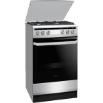 Inventum VFG5020GRVS - Vrijstaand gasfornuis - Elektrische oven - 4 kookzones - 50 cm - 62 liter - Zilver/Zwart - Afbeelding 2