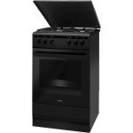 Inventum VFG5020GZWA - Vrijstaand gasfornuis - Elektrische hetelucht oven - 4 kookzones - 50 cm - 62 liter - Zwart - Afbeelding 2