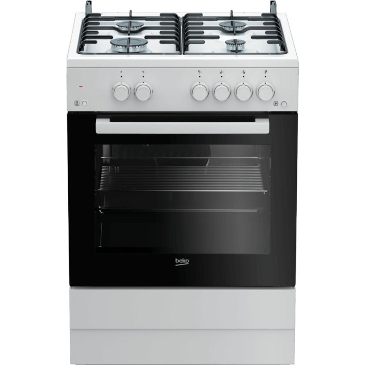1765253.jpg Beko FSS62010DW 4 pit gasfornuis wit 60cm breed - Afbeelding 1