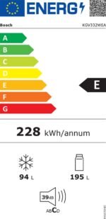 Schade product!! Bosch KGV332WEA - Serie 4 - Koel-vriescombinatie - Wit - Afbeelding 9