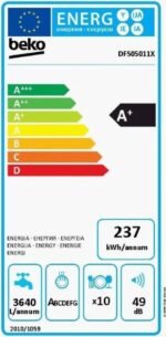 BEKO DFS05011X VAATWASSER 45CM A+ Grijs - Afbeelding 3