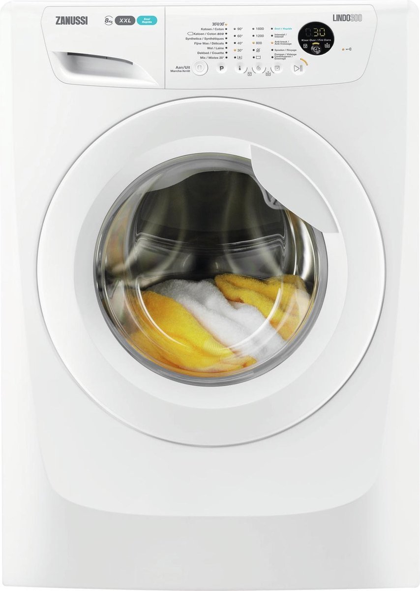 854x1200.jpg Zanussi Wasmachine ZWF8163BW 8kg 1600t - Afbeelding 1