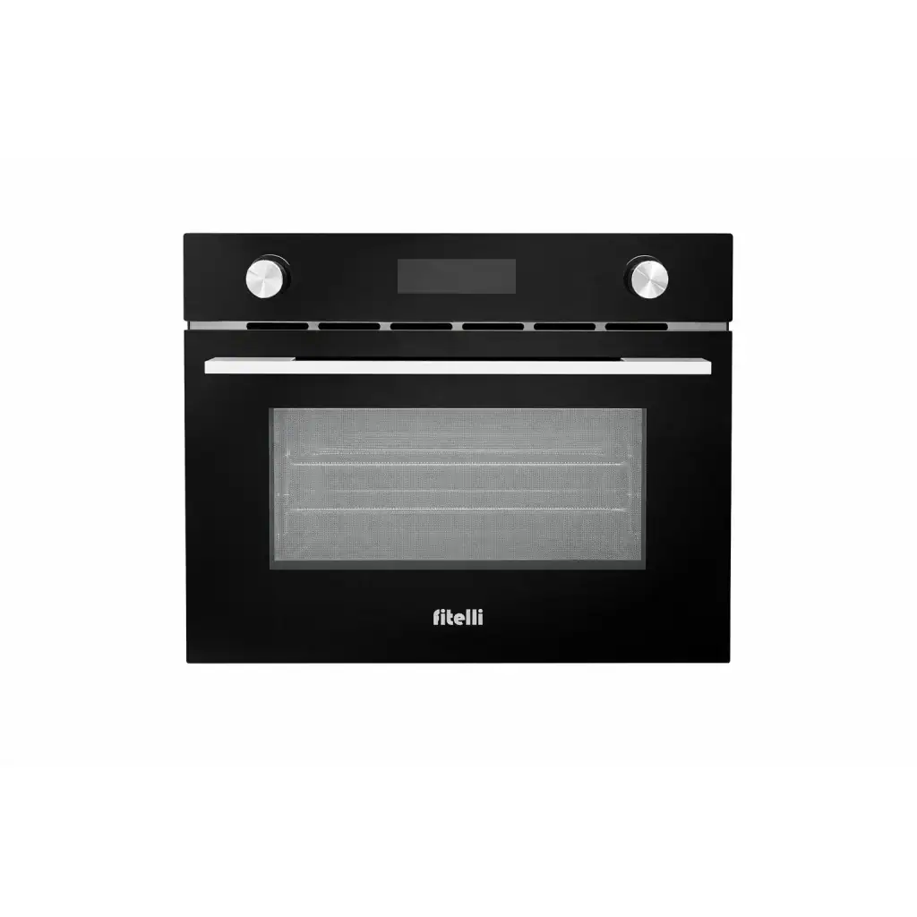 8d34530c-3bbc-4200-ac17-b59be7f7a7b1-1024x1024 NIEUW MET SCHADE!! Fitelli IOMA35ZW1 Inbouw Combi Magnetron – Hetelucht, Grill en Magnetron 45 cm hoog Zwart - Afbeelding 1