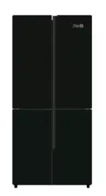 B KEUS !!!! luxe Fitelli KV427ZW01, 4 deurs , Amerikaanse koelkast , zwart, glazen voorkant , 83cm breed, no-frost