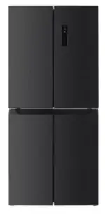 Fitelli KV421BL Amerikaanse koelkast zwart RVS 4 deurs 421liter