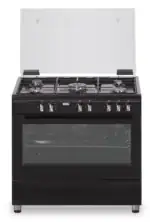 B-keus!! Fitelli FG9001ZW zwart gasfornuis 90cm met hetelucht