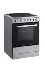 B-keus Fitelli FK6002RVS keramisch Fornuis 60CM met heteluchtoven- Grijs- 2 of 3 fase