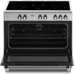 Nieuw!! Fitelli FK9001RVS keramisch Vrijstaand fornuis RVS 90CM breed met heteluchtoven - Afbeelding 3