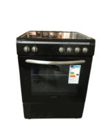 showmodel:Proff FSVC-6060BL-EC keramisch vrijstaand fornuis Zwart 60CM breed 2 Fasen