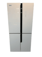 B-keus!! luxe Fitelli KV427GLWIT01, 4 deurs , Amerikaanse koelkast , wit, glazen voorkant , 83cm breed, no-frost