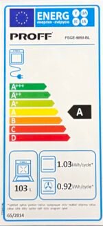 Proff FSGE-9060-BL Zwart gasfornuis 90cm Met Hetelucht oven - Afbeelding 6