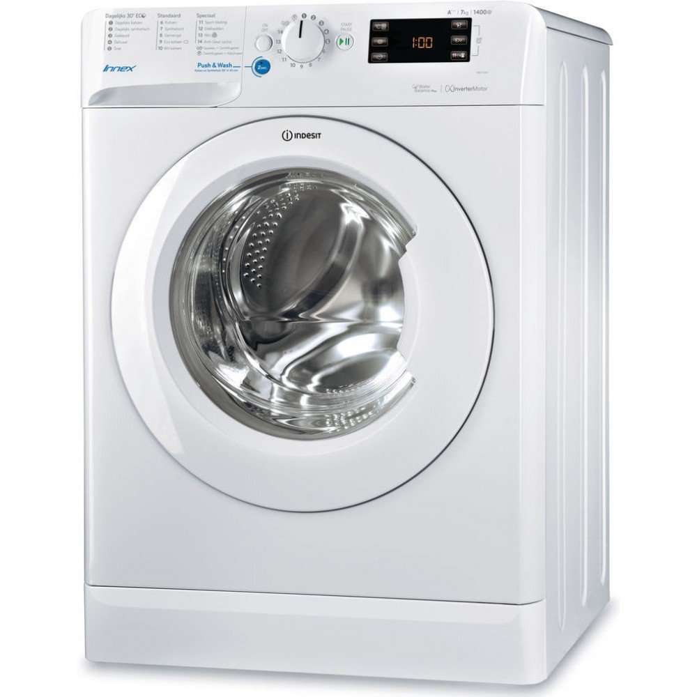 INDESIT-BWE71483XWNL-FRONT-1000x1000-1.jpg Indesit BWE 71452 wasmachine 7kg 1400toeren - Afbeelding 1