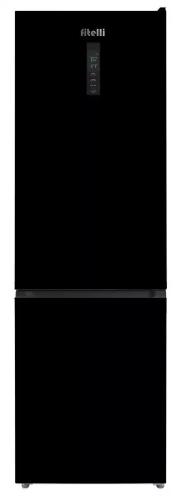 KV314zw-1-jpg-webp.webp B-keus !! Fitelli KV314ZW01 Koelvriescombinatie No-frost 185cm hoog 60cm breed kleur zwart mat - Afbeelding 1