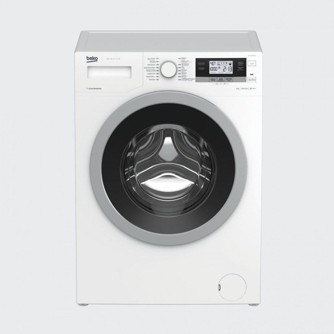 b38b9ee115b8e34075e4dfcb59030a2c.jpg Beko WTV8734XSO wasmachine met 8 kg. vulgewicht en 1400 toeren met Auto dose - Afbeelding 1