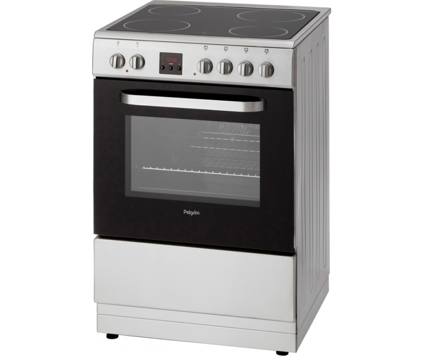 pelgrim-pf6264rvs.png PELGRIM PF6164RVS 60 cm keramisch fornuis met 4 zones, rvs - Afbeelding 1