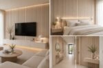Akoestisch Wandpaneel White Oak – 2600 x 600 x 16 mm – Houtlook Lattenwand met Zwart Vilt - Afbeelding 2