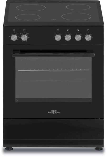 70188_550x809 Everglades EVCK6031 - Keramisch Fornuis - Zwart - 60CM - 56 Liter - 4 Kookzones - Afbeelding 1