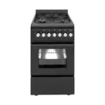 Wiggo WO-E505R(BB) - Vrijstaand Gasfornuis - Zwart - 4 Kookzones