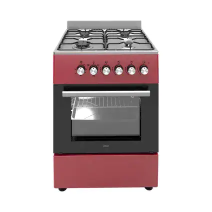 wiggo Wiggo WO-E603R(RX) Serie 3 - Gasfornuis - Rood - Afbeelding 1