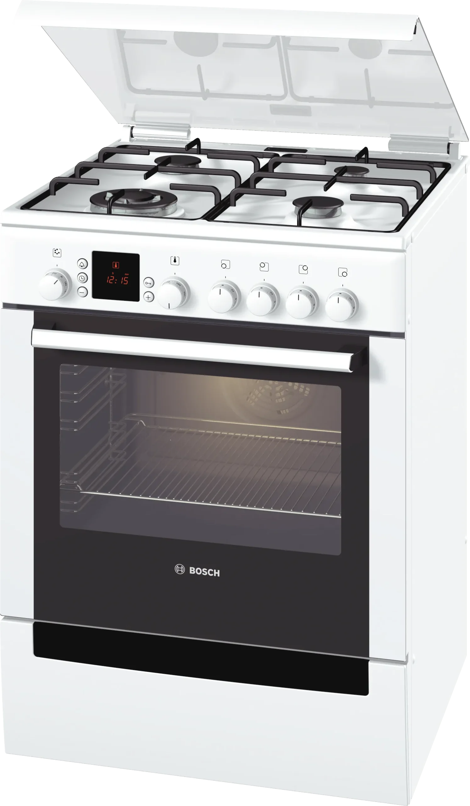 MCSA024915_HSV744022N_def BOSCH HSV745022N Gas-Elektrisch Fornuis 60cm breed Wit - Afbeelding 1