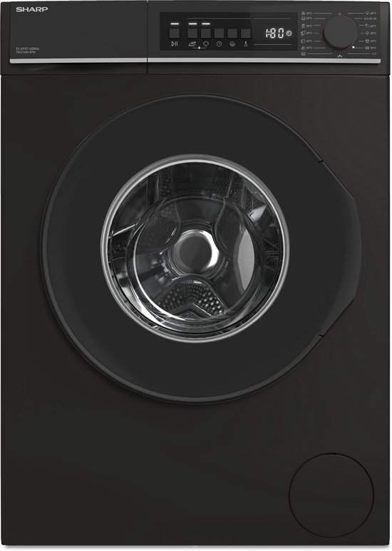 Top aanbieding!! Sharp ESNFB714BBNA wasmachine 7kg-1400 toeren- mat zwart steamwash