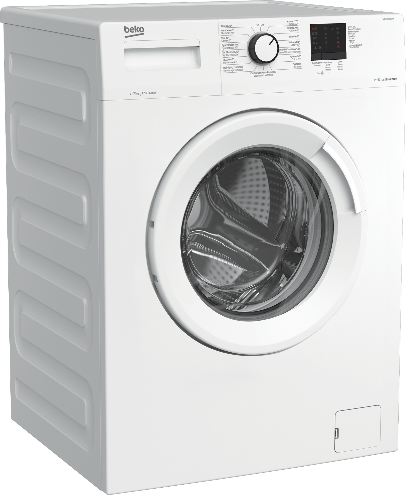 Beko WTV7611BWW Wasmachine – 7 kg – 1200 tpm – Voorlader – Wit